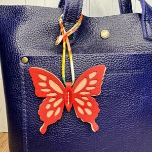 Monarch Butterfly Bag Charm Red Flair Butterfly Purse Keychain NEW FAST SHIP